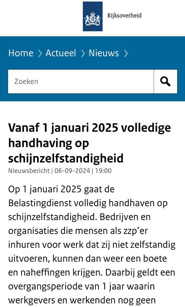 Handhaving-ZZP-nieuws